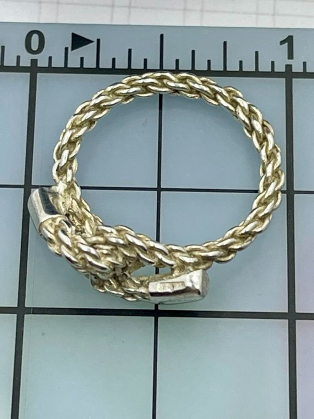 Vintage Italian 925 Sterling Rope Love Knot Ring Size 6.25 - Picture 3 of 6